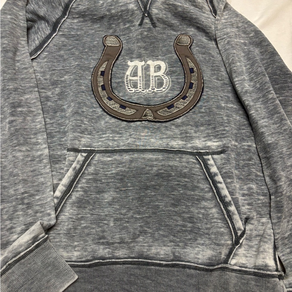 Gray Hoodie with Horseshoe Logo